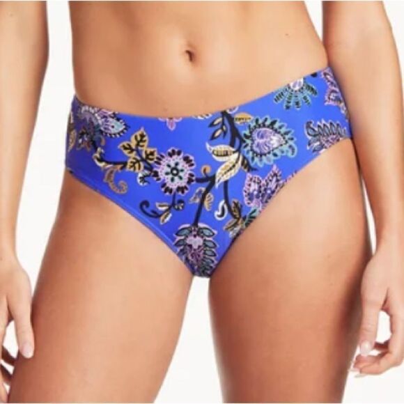 NWT New Sea Level Carnivale Floral High-Waisted Blue Swim Bikini Bottom 10 - Picture 15 of 15